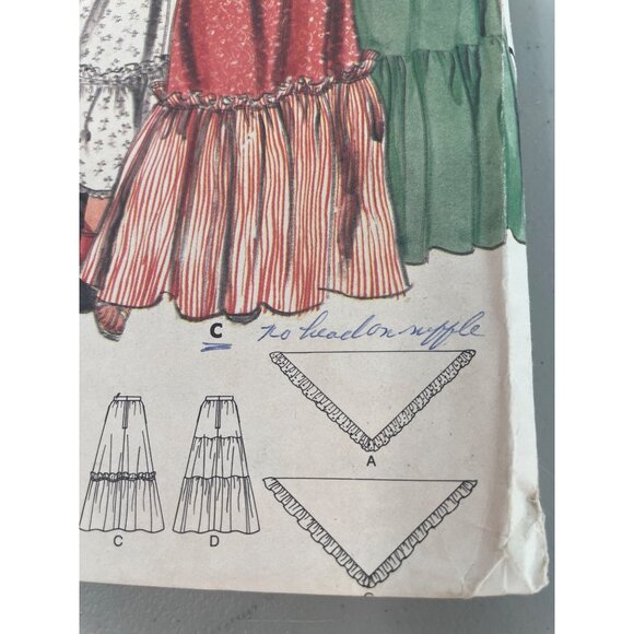 Butterick 5375 Gypsy Boho Prairie Vintage Sewing 1980s Costume Pattern Size 24 - Picture 7 of 8
